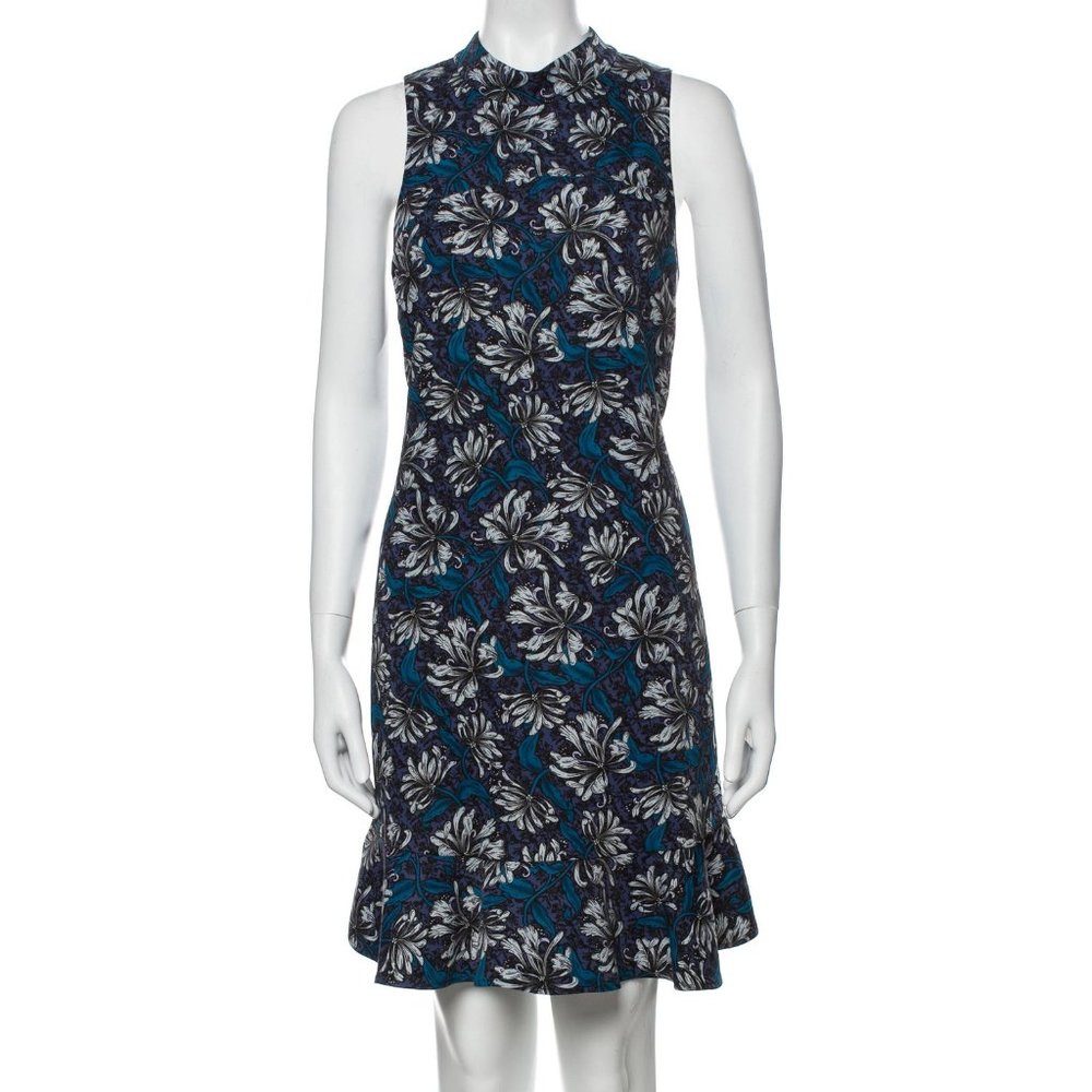 Rebecca Taylor Blue Floral Ruffles Dress 0, XS